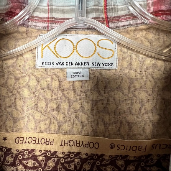 KOOS Van Den Akker Womens Patchwork Button Down Dress Vintage Plaid Floral Rare - Picture 7 of 8